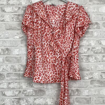 Printed fluid blouse | RED
