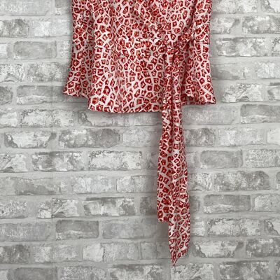 Printed fluid blouse | RED