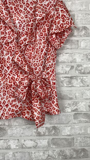 Blouse fluide imprimée | ROUGE 2