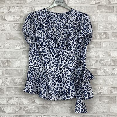 Printed fluid blouse | BLUE