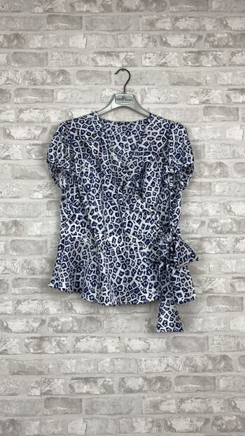 Blouse fluide imprimée | BLEU 1