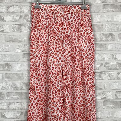 Printed cropped trousers | RED