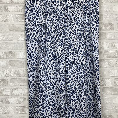 Printed cropped trousers | BLUE