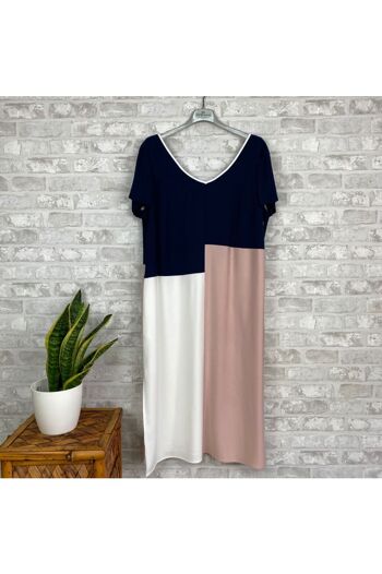 Robe color block fluide 1