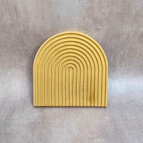 Concrete decorative arch tray - Mustard