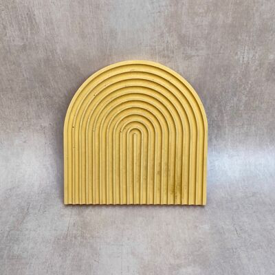 Concrete decorative arch tray - Mustard