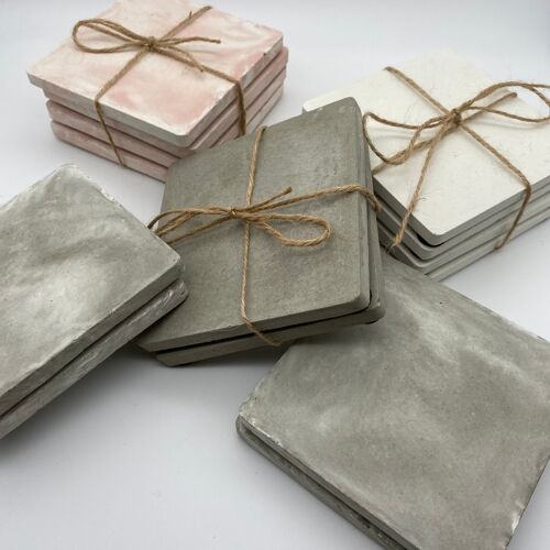 Set of Square Concrete Coasters