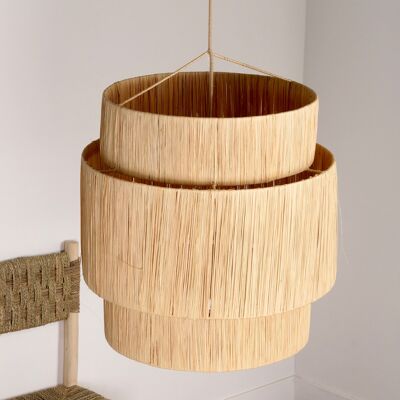 XL raffia hanging lamp 60x60cm