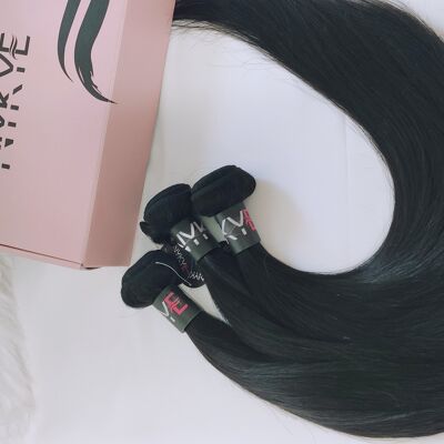 Extensions de rideaux | Cheveux raides | Noir Naturel - 28"