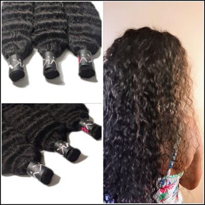 Curly hair extensions | 50cm | Natural Black