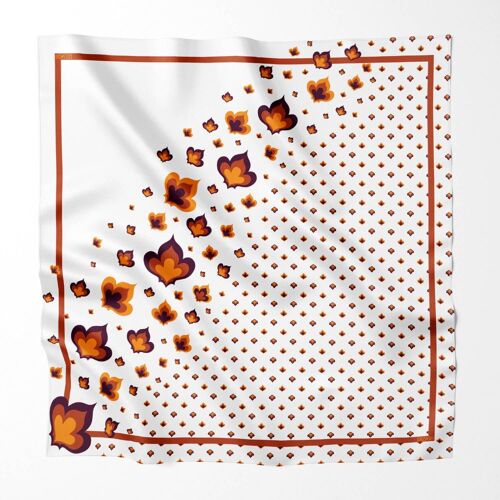 Burnt Fleur 100% Silk Scarf