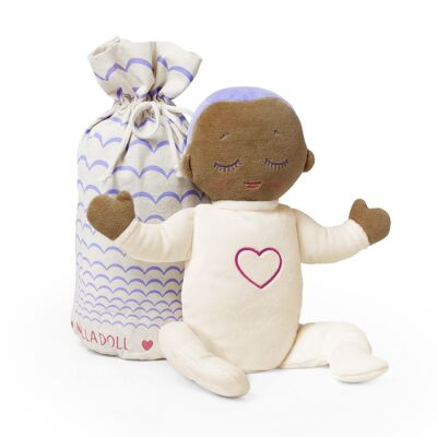 Sleeping doll with breathing sounds and heartbeat, purple - Lulla doll Lilac