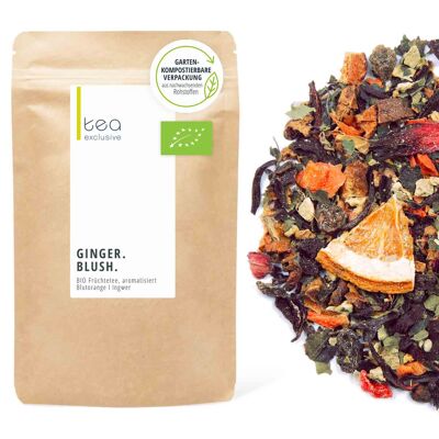 Ginger Blush, tè alla frutta BIOLOGICO, busta da 125g