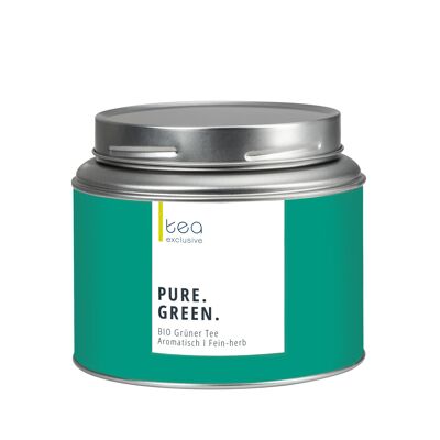 Pure Green, thé vert, bio, 100g, canette