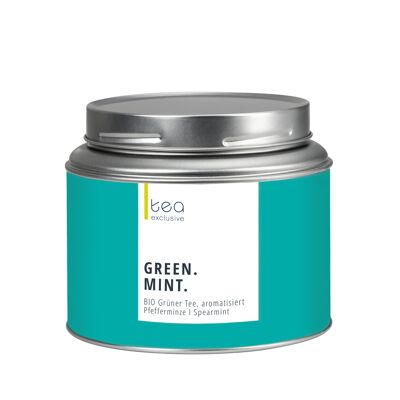 Menta verde, tè verde, biologico, 100 g, lattina