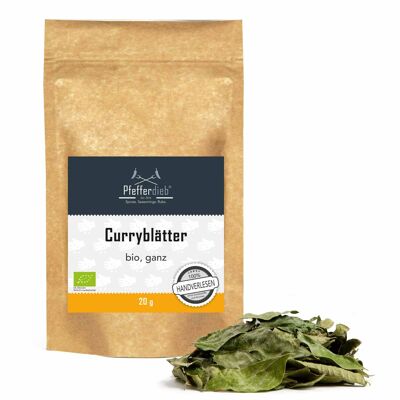 Premium whole curry leaves, ORGANIC, 20g