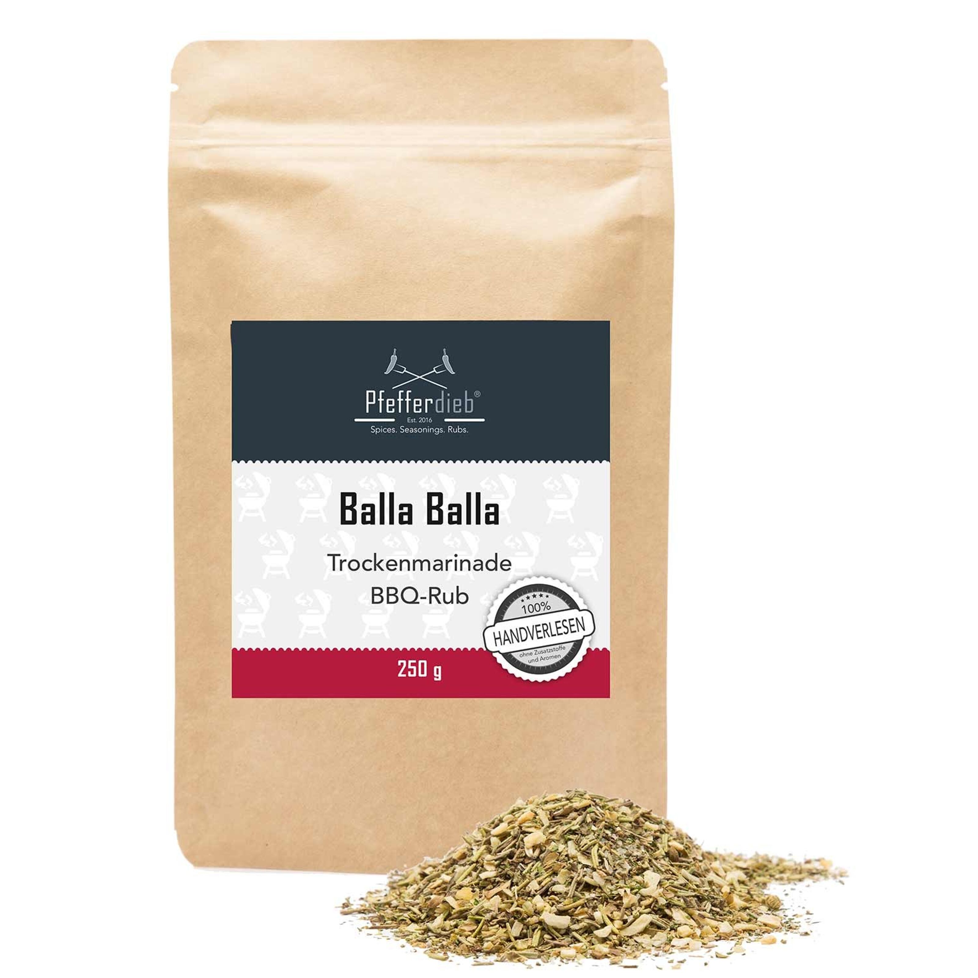 Balla Pfefferdieb Buy 250g marinade, - Balla dry spice, - rub wholesale premium Mediterranean, BBQ grill