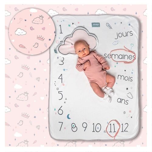 Buy wholesale Baby step blanket 100% cotton Dusty pink - SNAP THE