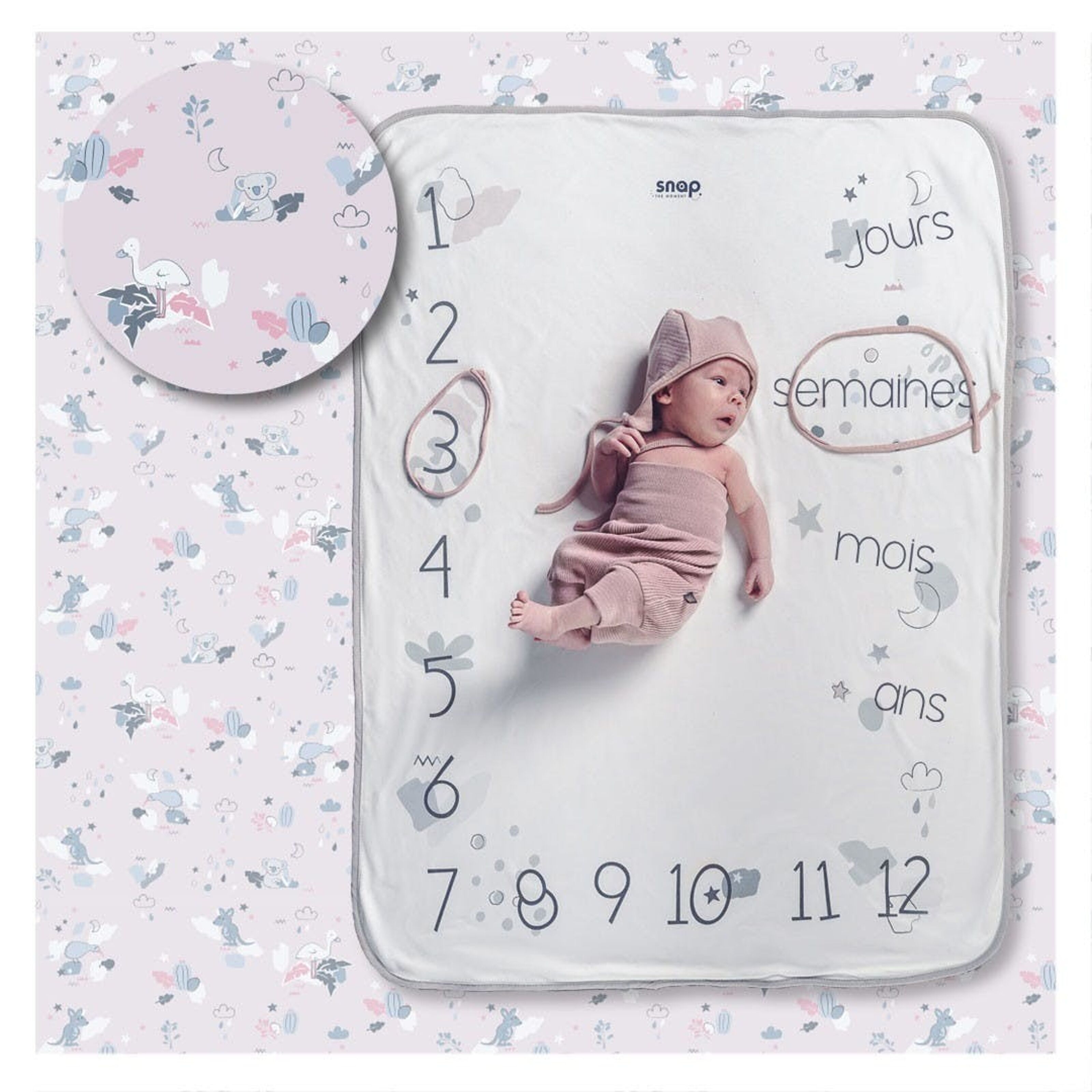 Snap the moment - Couverture étape bébé - Rosy white