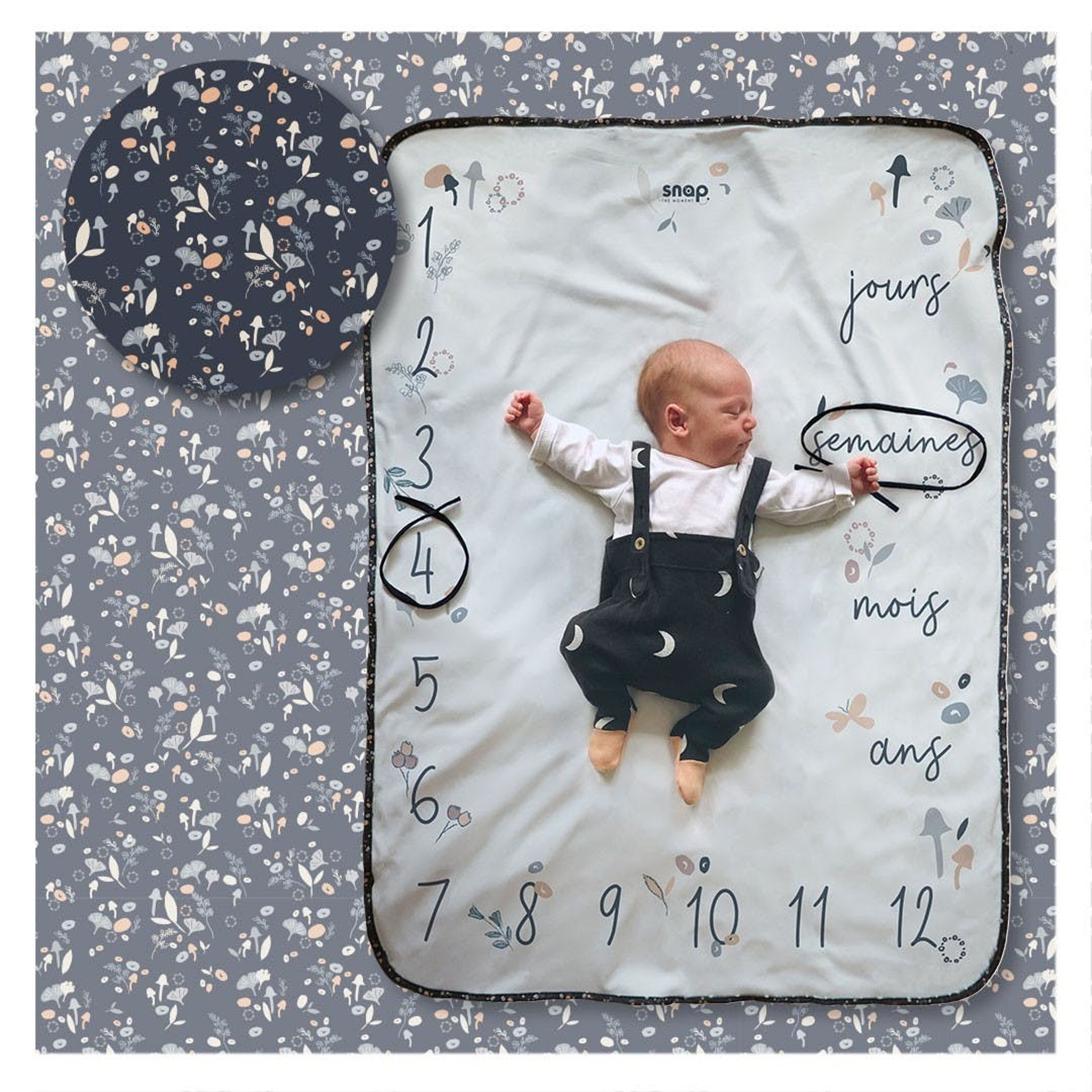 Snap the moment - Couverture étape bébé - Baby Grey