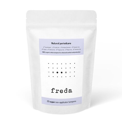 Freda Super Non-Applicator Tampons (Pack of 20)