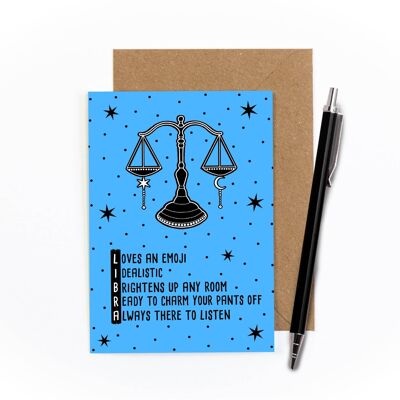 Libra Zodiac Greetings Card