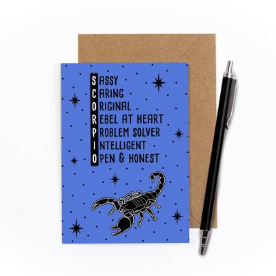 Tarjeta de felicitación del zodiaco Escorpio