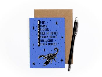 Carte de voeux du zodiaque Scorpion 1