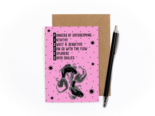 Pisces Zodiac Greetings Card