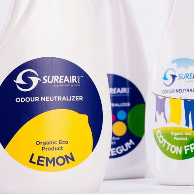 Sureair Lemon Air Freshener - 500ml Odour Neutralizer Spray