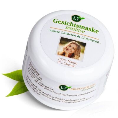 Maschera viso, sensibile, terra lavica bianca, profumo di lime, 150m