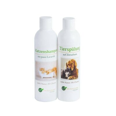 Pflegeset für Katzen | Shampoo & Pflegespülung | sanfte Fellpflege