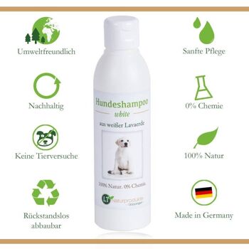 Shampoing Chien BLANC | Biologique | soin doux pour fourrure blanche sans produits chimiques ni savon 2