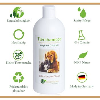 Shampoing bio pour animaux de compagnie, sans produits chimiques ni savon I 2