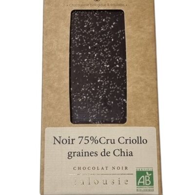 Chocolat noir 75% Criollo CRU Graines de chia
