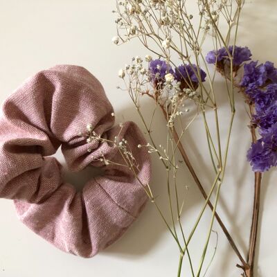 Recycled hemp + organic cotton scrunchie HOYA pink