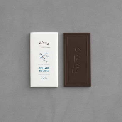 72% Økologisk Mørk Oialla Chokolade, 60g Riegel