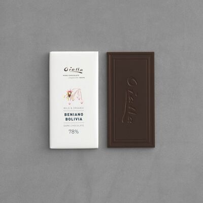 78% Økologisk Mørk Oialla Chokolade, 60g Riegel