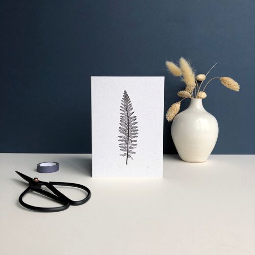 Fern plant print greeting card | Fern black card