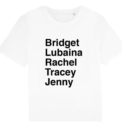 VENTE EN GROS | T-shirt Artistes Femmes Britanniques-T-Shirt Blanc Lettres Noires