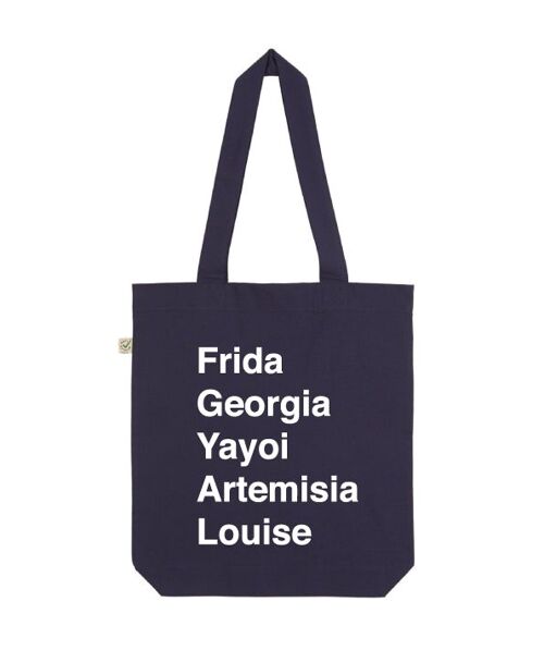 Frida Organic Cotton Tote Bag - Navy