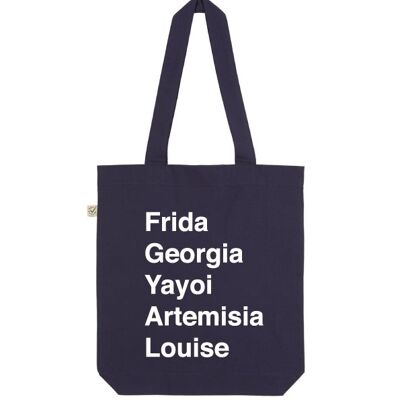 Frida Organic Cotton Tote Bag - Navy