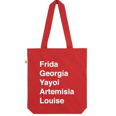 Borsa tote Frida in cotone biologico - Rossa