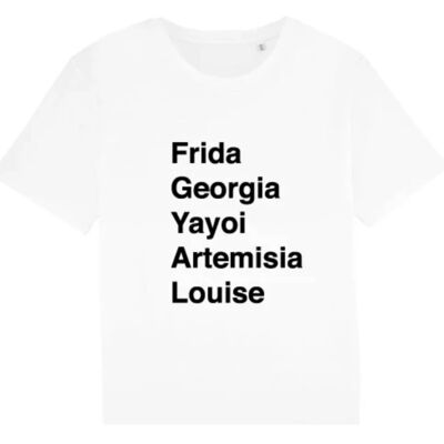 Frida-Schwarzes T-Shirt Weiße Buchstaben