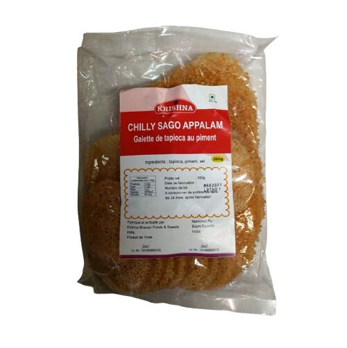 KRISHNA CHILLI SAGO PAPAD (RICE CRACKERS) - 200g