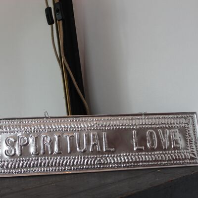 Hammered aluminum plate - SPIRITUAL LOVE