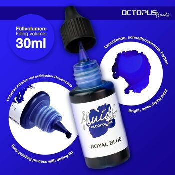 Fluids Alcohol Ink ROYAL BLUE, encre à alcool pour art fluide 3