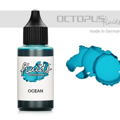 Fluids Alcohol Ink BLUE OCEAN, Alkoholtinte für Fluid Art
