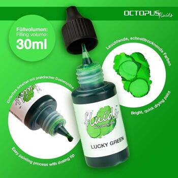 Fluids Alcohol Ink LUCKY GREEN, encre à alcool pour l'art fluide 3