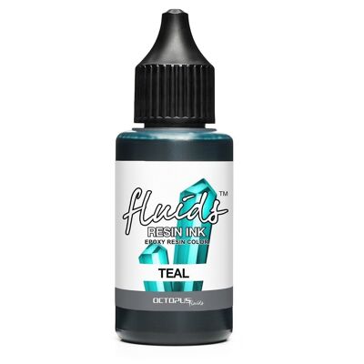 Fluids Resin Ink TEAL, Alcohol Ink for epoxy & UV resin